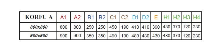 Radaway Korfu A brodzik półokrągły głęboki z siedziskiem 90x90 4S99400-03