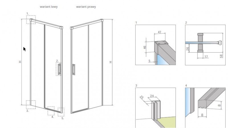 Radaway Idea DWJ drzwi wnękowe przesuwne 100cm lewe chrom przeźroczyste Easy Clean 387014-01-01L
