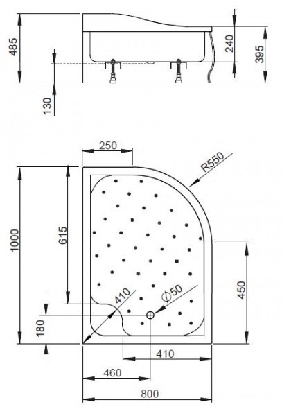 Radaway Korfu E brodzik półokrągły głęboki z siedziskiem asymetryczny 100x80 prawy 4E81400-03R