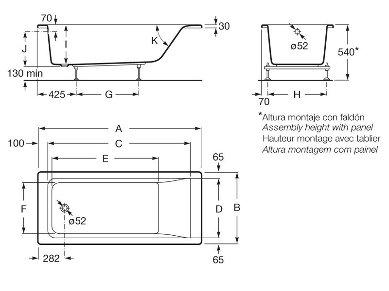 Roca Easy wanna prostokątna 160x75 z nogami A248193000 / A248248000 / A248623000