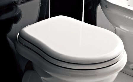 Kerasan Retro deska wolnoopadająca biały zawias złoty oro 108701