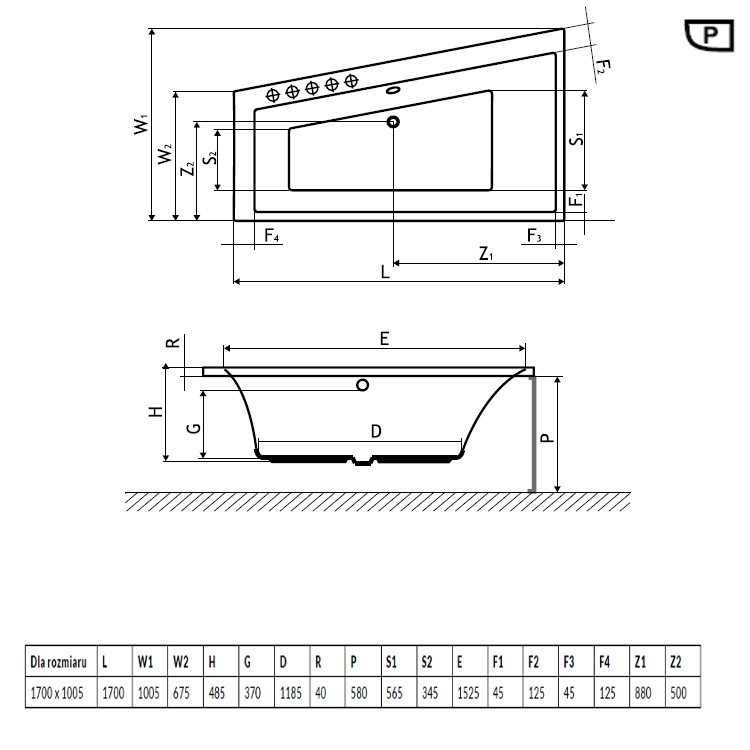 Excellent Sfera Slim wanna akrylowa narożna biała 170x100,5 prawa WAEX.SFP17WHS