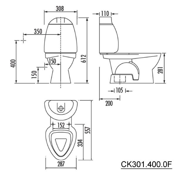 KID mały kompakt WC z nadrukiem dla dzieci odpływ pionowy CK301.400.0F