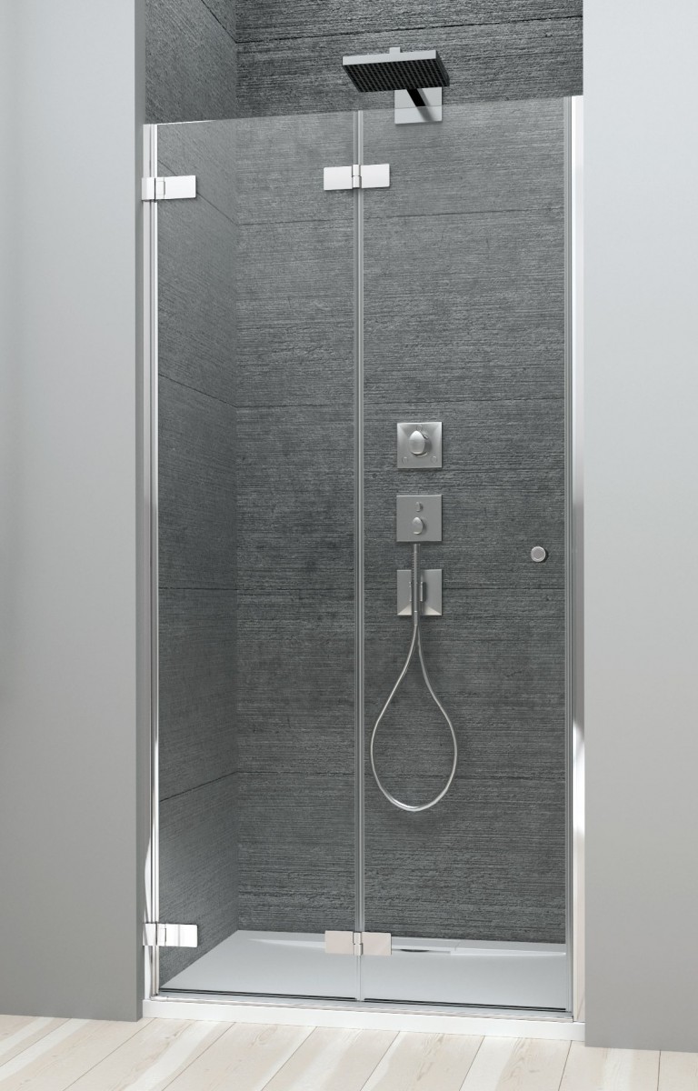 Radaway Arta DWB drzwi wnękowe składane lewe 90 chrom przeźroczyste easy clean 386151-03-01L