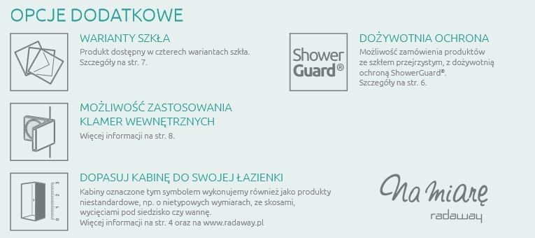 Radaway Arta DWJ II drzwi wnękowe wahadłowe z polem stałym lewe 110 chrom przeźroczyste easy clean 386441-03-01L + 386013-03-01L