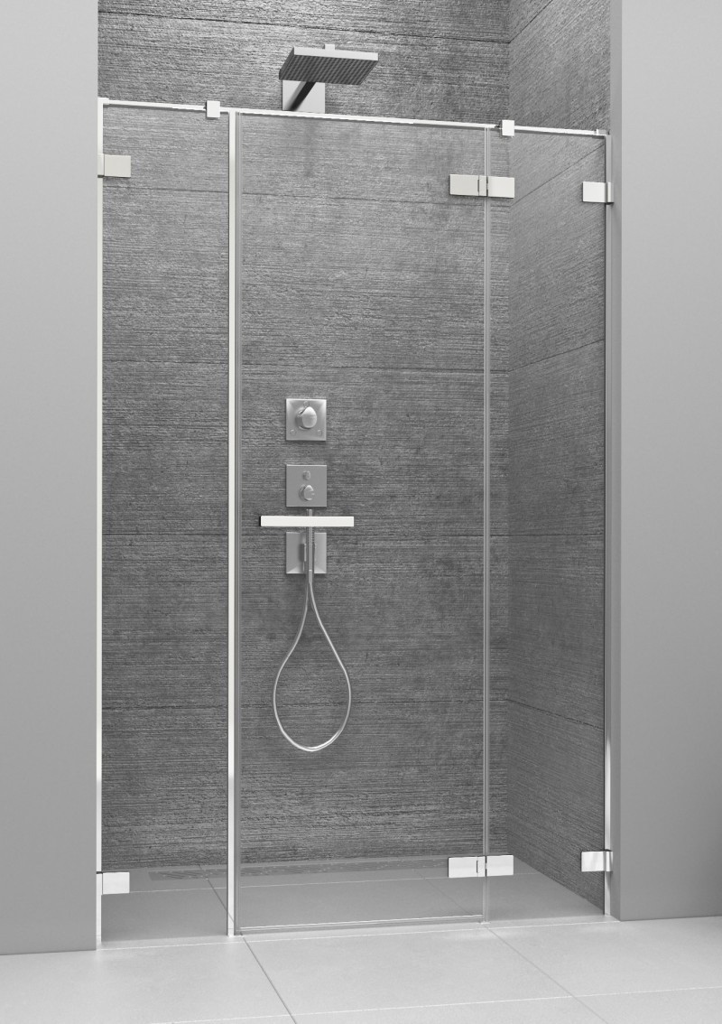 Radaway Arta DWJS drzwi wnękowe wahadłowe prawe 130 chrom przeźroczyste easy clean 386455-03-01R + 386122-03-01R