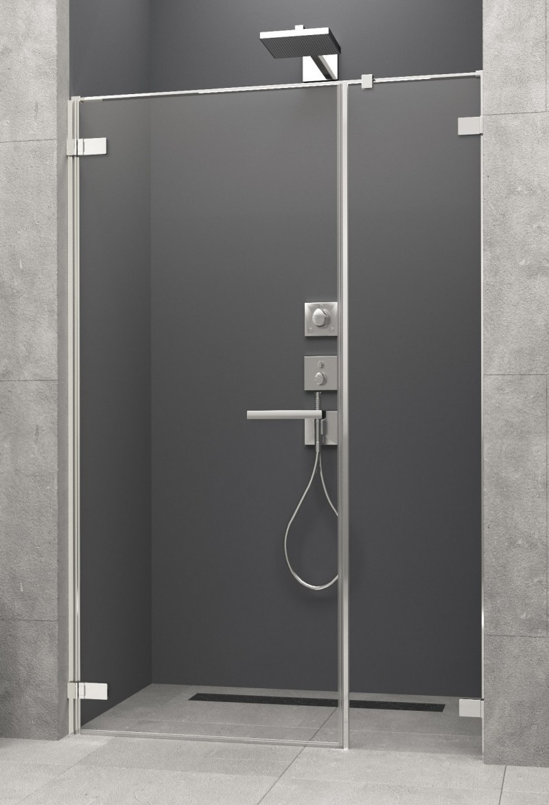 Radaway Arta DWS drzwi wnękowe wahadłowe z polem stałym lewe 140 chrom przeźroczyste easy clean 386828-03-01L + 386095-03-01L