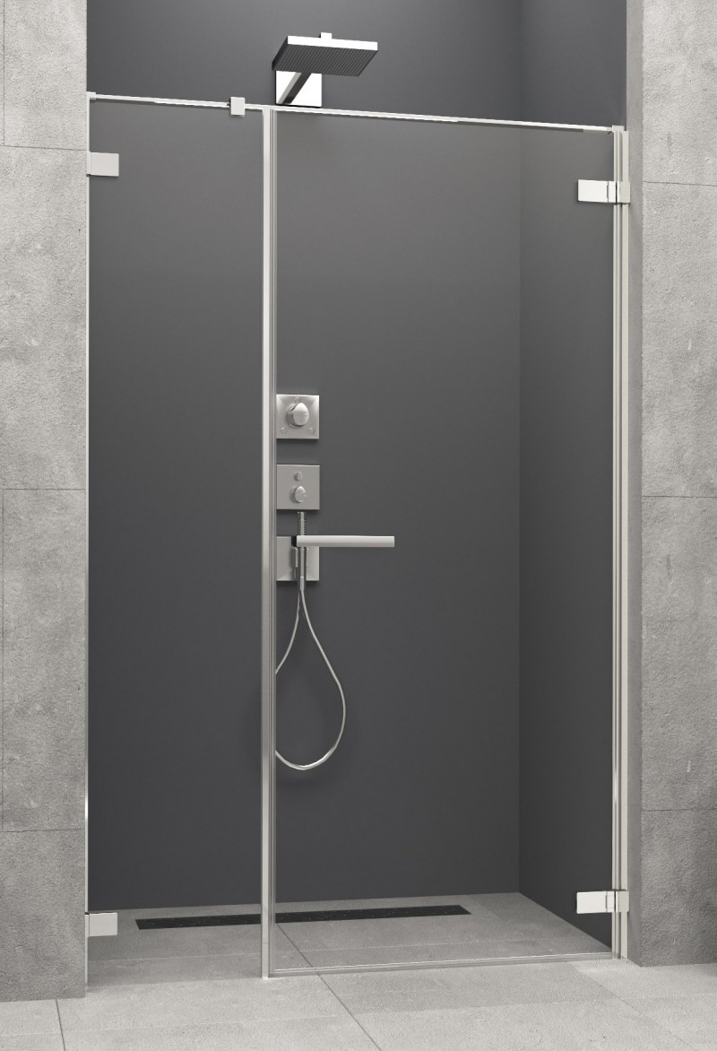 Radaway Arta DWS drzwi wnękowe wahadłowe z polem stałym prawe 100 chrom przeźroczyste easy clean 386628-03-01R + 386091-03-01R