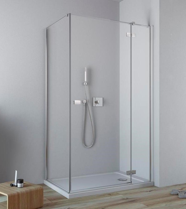 Radaway Fuenta New KDJ kabina prostokątna 100x90 prawa drzwi 100 otwierane, ścianka 90 chrom przeźroczyste Easy Clean 384040-01-01R + 384050-01-01
