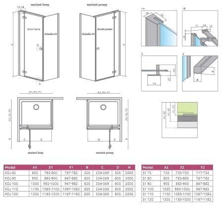 Radaway Fuenta New KDJ kabina prostokątna 100x75 lewa drzwi 100 otwierane, ścianka 75 chrom przeźroczyste Easy Clean 384040-01-01L + 384049-01-01