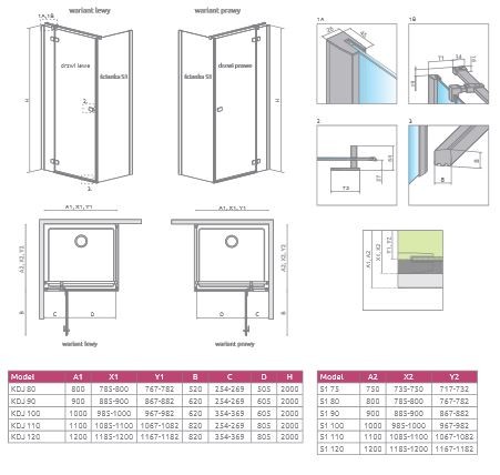 Radaway Fuenta New KDJ kabina prostokątna 80x75 lewa drzwi 80 otwierane, ścianka 75 chrom przeźroczyste Easy Clean 384043-01-01L + 384049-01-01
