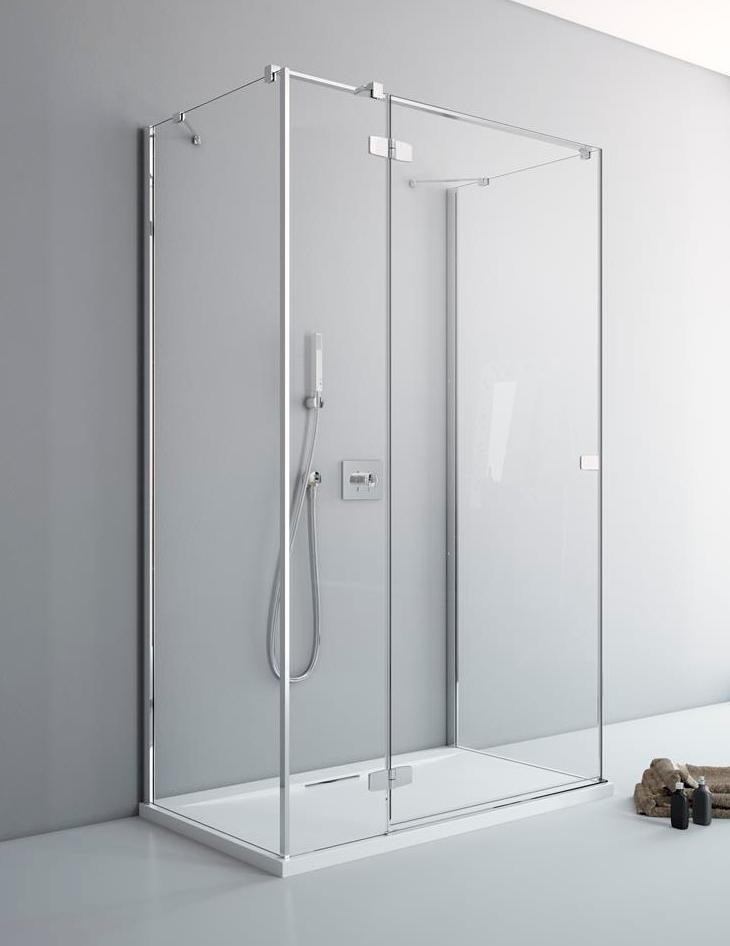 Radaway Fuenta New KDJ+S kabina trójścienna prostokątna 75x100x75 lewa drzwi otwierane chrom przeźroczyste Easy Clean 384022-01-01L + 2x 384049-01-01