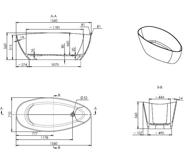 Omnires Marble+ Barcelona wanna wolnostojąca 156x71 lany marmur biały połysk BARCELONA156BP