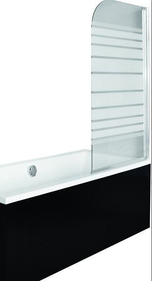 BESCO Ambition 1 parawan nawannowy ruchomy 75 cm chrom szkło z motywem PA-1S