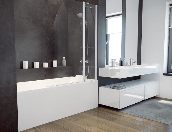 BESCO Avis parawan nawannowy 2-skrzydłowy chrom 120 cm chrom PAV-2S