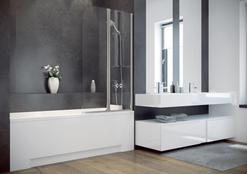 BESCO Ambition 2 parawan nawannowy 2-skrzydłowy składany 80 cm chrom PA-2S