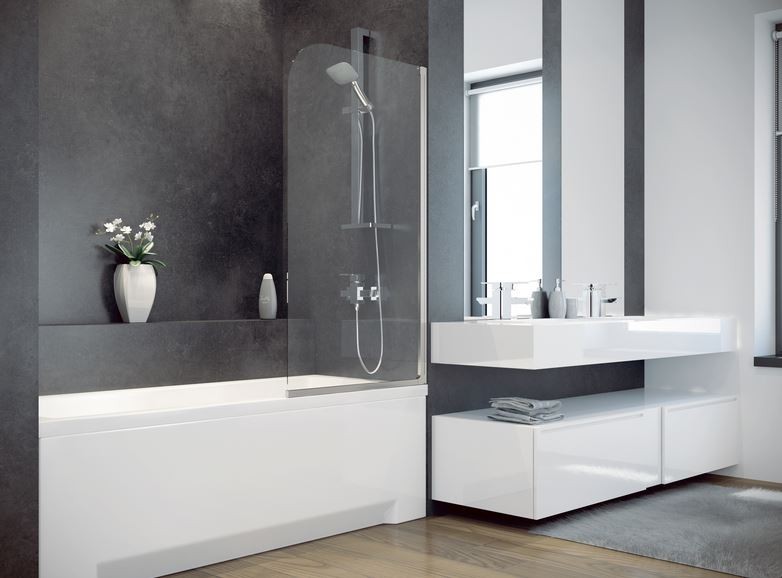 BESCO Ambition 1 parawan nawannowy ruchomy 75 cm chrom PA-1S-CZ