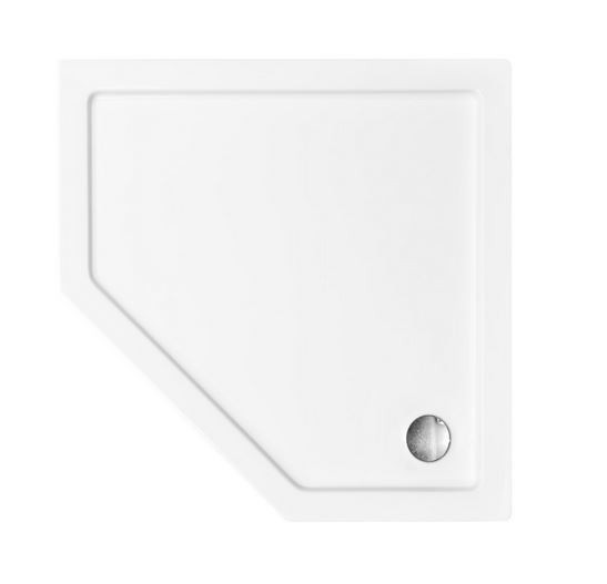 BESCO Bergo slimline brodzik pentagonalny biały 90x90 zintegrowany