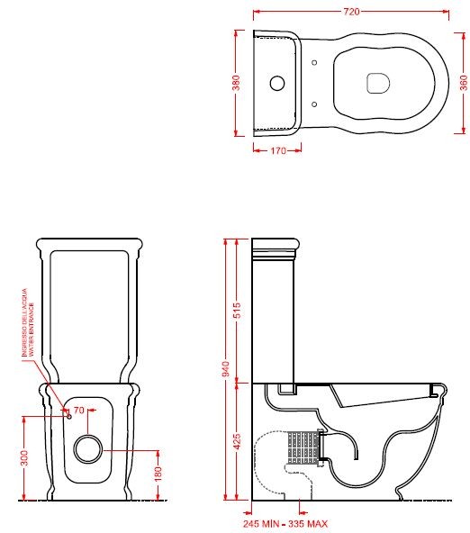 Artceram Hermitage mechanizm do spłuczki chrom ACA006