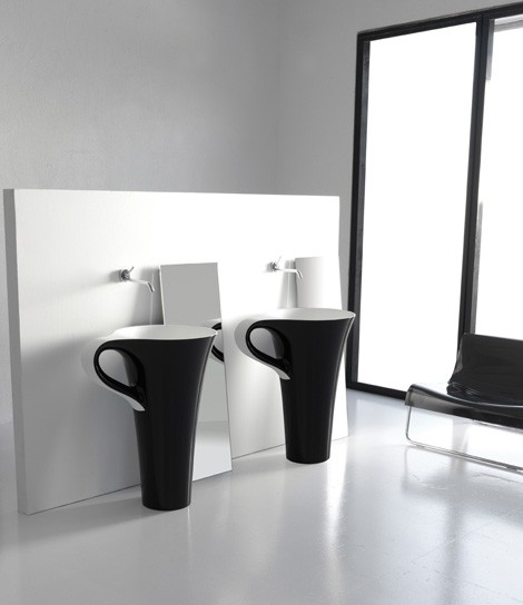 Artceram Cup umywalka wolnostojąca filiżanka 70x50 cm bało czarna livingtec OSL0040150