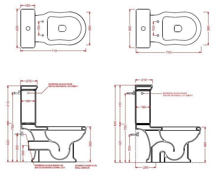 Artceram Hermitage spłuczka do kompaktu retro biała HEC001
