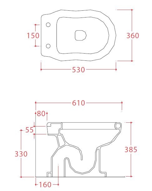 Artceram Hermitage muszla stojąca retro biała odpływ pionowy HEV002