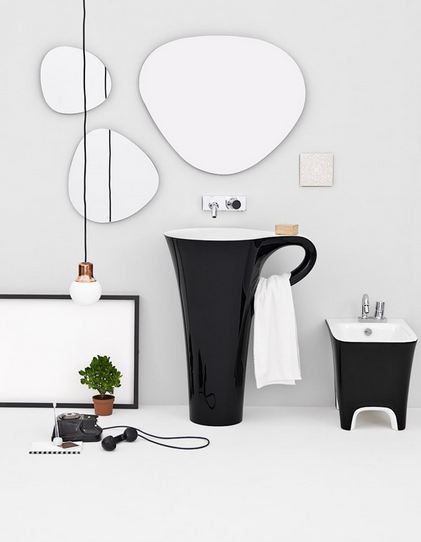 Artceram Cup umywalka wolnostojąca filiżanka 70x50 cm bało czarna livingtec OSL0040150