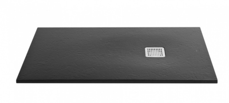 Roca Terran brodzik prostokątny 160x70 z syfonem konglomerat stonex czarny AP016402BC01400