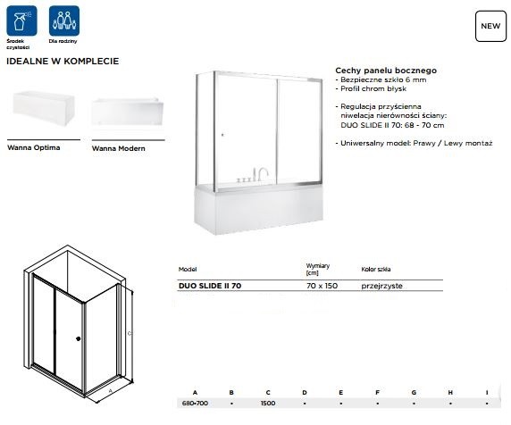 BESCO Duo Slide II panel boczny 70
