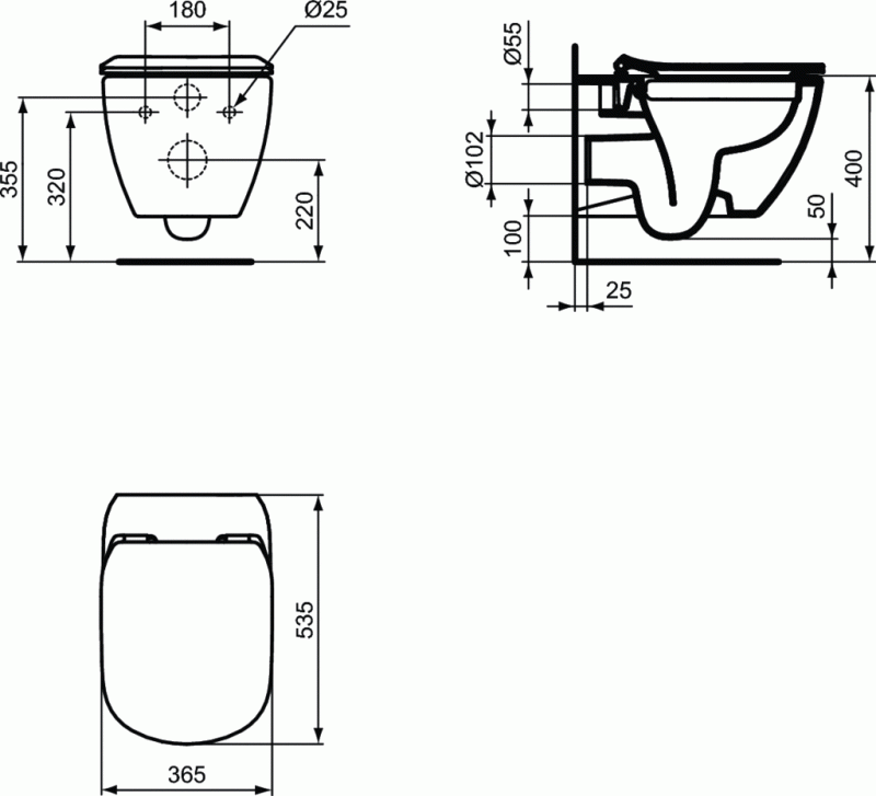 Ideal Standard Tesi muszla wisząca Rimless biały T350301