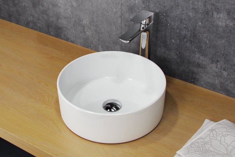 Actima Ovia 35 umywalka nablatowa okrągła 37x37 biały CEAC.2501.WH