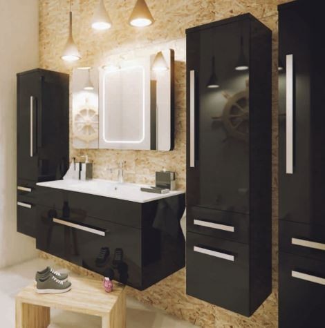 Defra Olex D100 szafka pod umywalkę podwieszana czarna 024-D-10003