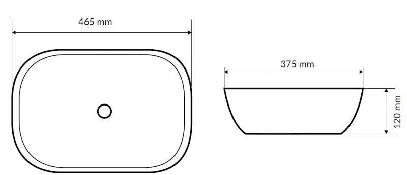 Actima Jima umywalka nablatowa owalna 46x37 biały CEAC.2001.465.WH