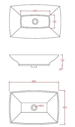 Artceram Jazz umywalka stawiana na blat 60x40 cm biały JZL002
