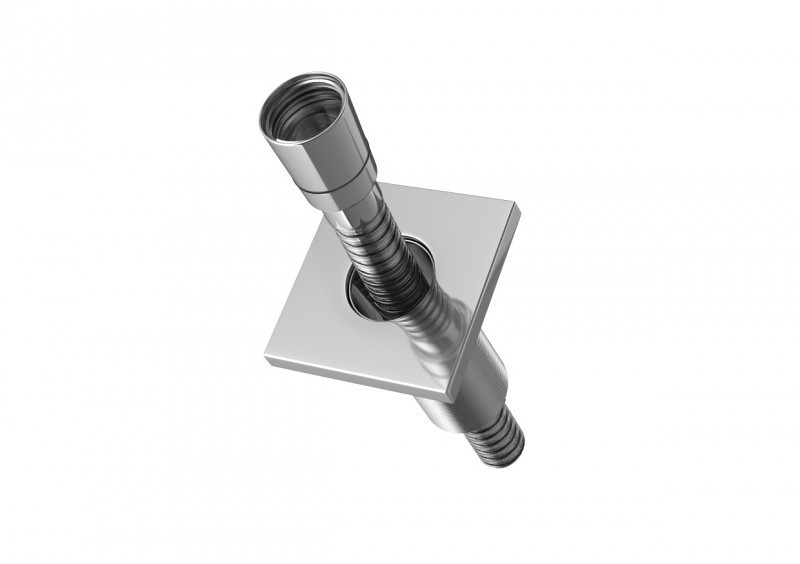 Kohlman Saxo wannowy zestaw podtynkowy z deszczownicą 30x30 cm, wylewką i słuchawką na rant wanny chrom QW211SQ30-007