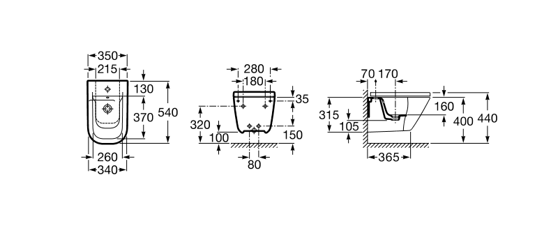 Roca Gap bidet wiszący z ukrytym mocowaniem A357476000