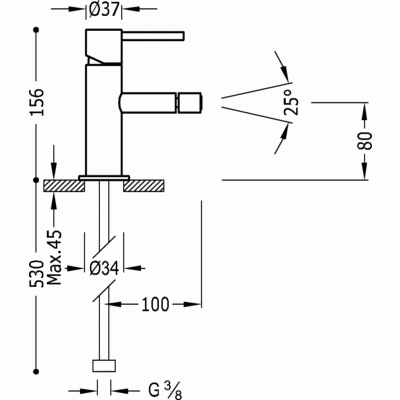 Tres Study Exclusive bateria bidetowa stal nierdzewna 062.120.01.AC