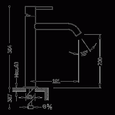 Tres Study Exclusive bateria umywalkowa średnio wysoka czerwona 262.307.01.TRO