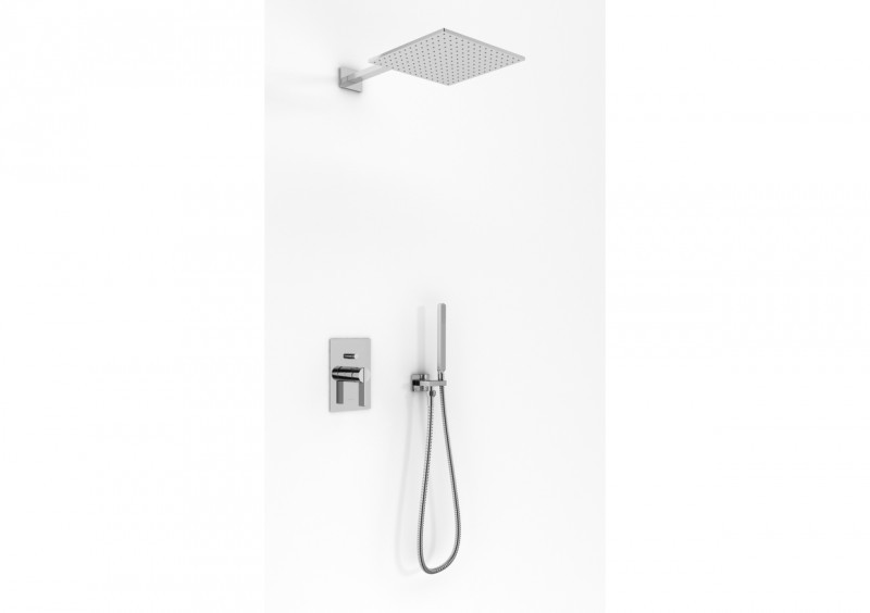 Kohlman Dexame zestaw podtynkowy z deszczownicą kwadratową 40x40 cm i słuchawką chrom QW210DQ40