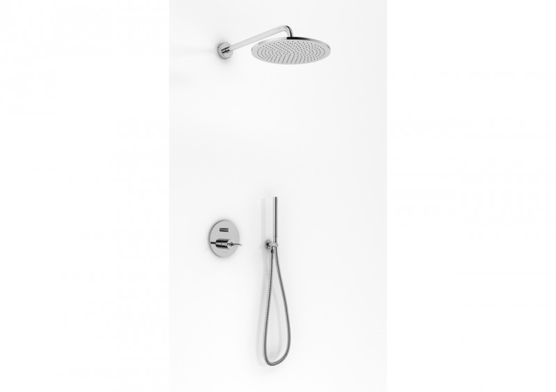 Kohlman Maxima zestaw podtynkowy z deszczownicą okrągłą 25x25 cm i słuchawką chrom QW210MR25