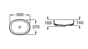 Roca Inspira Round umywalka nablatowa 50cm 50x37 A327520000