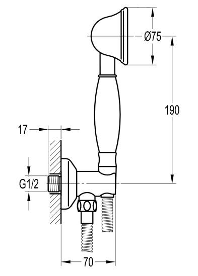 Omnires zestaw prysznicowy punktowy podtynkowy chrom ARTDECO-PPCR