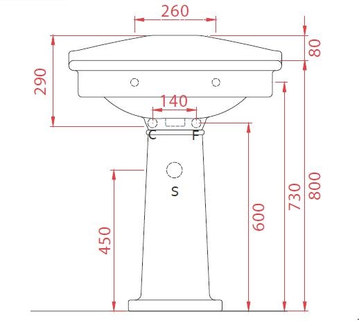 Artceram Hermitage postument do umywalki retro biała HEC002