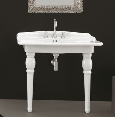 Artceram Hermitage umywalka z blatem ceramicznym 112x63 cm retro biała HEL004