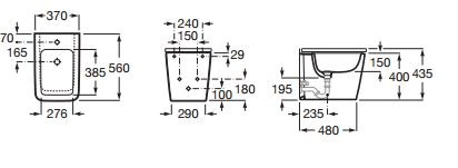 Roca Inspira Square bidet stojący A357537000
