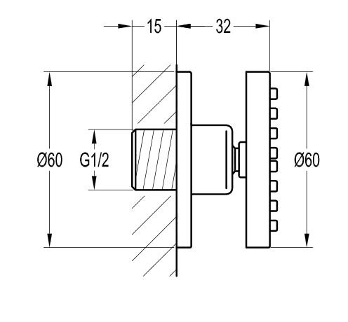 Omnires dysza boczna natryskowa OMNIRES S27CR