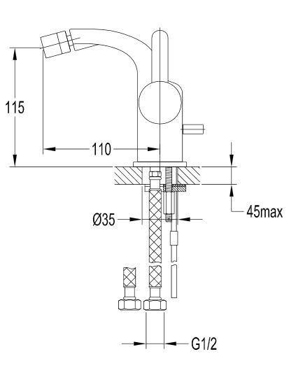 Omnires Darling bateria bidetowa stojąca czarna DA5020BL