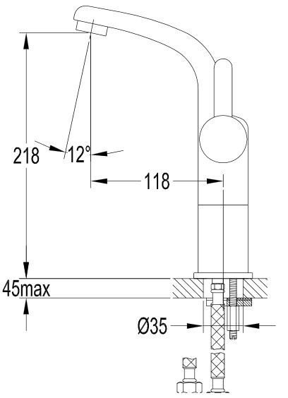 Omnires Darling bateria umywalkowa wysoka czarna DA5012BL