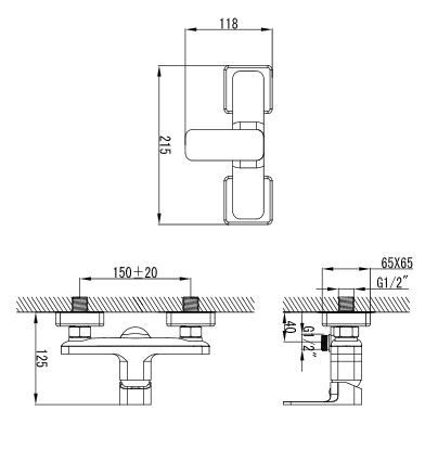 Omnires Apure bateria prysznicowa natynkowa chrom AP2240CR