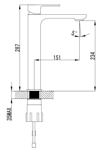 Omnires Apure bateria umywalkowa stojąca wysoka chrom AP2212CR